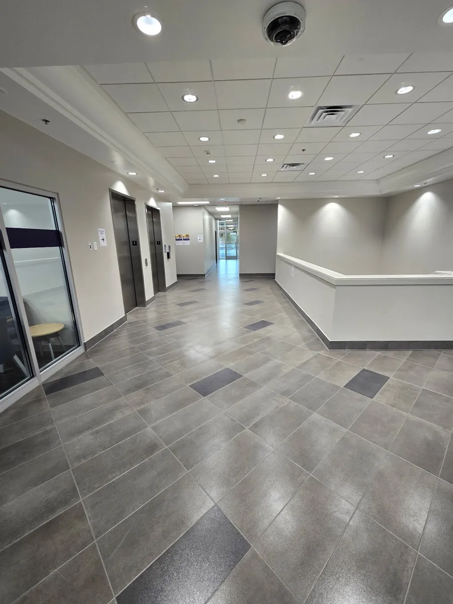 Medical office lobby tile floor cleaning