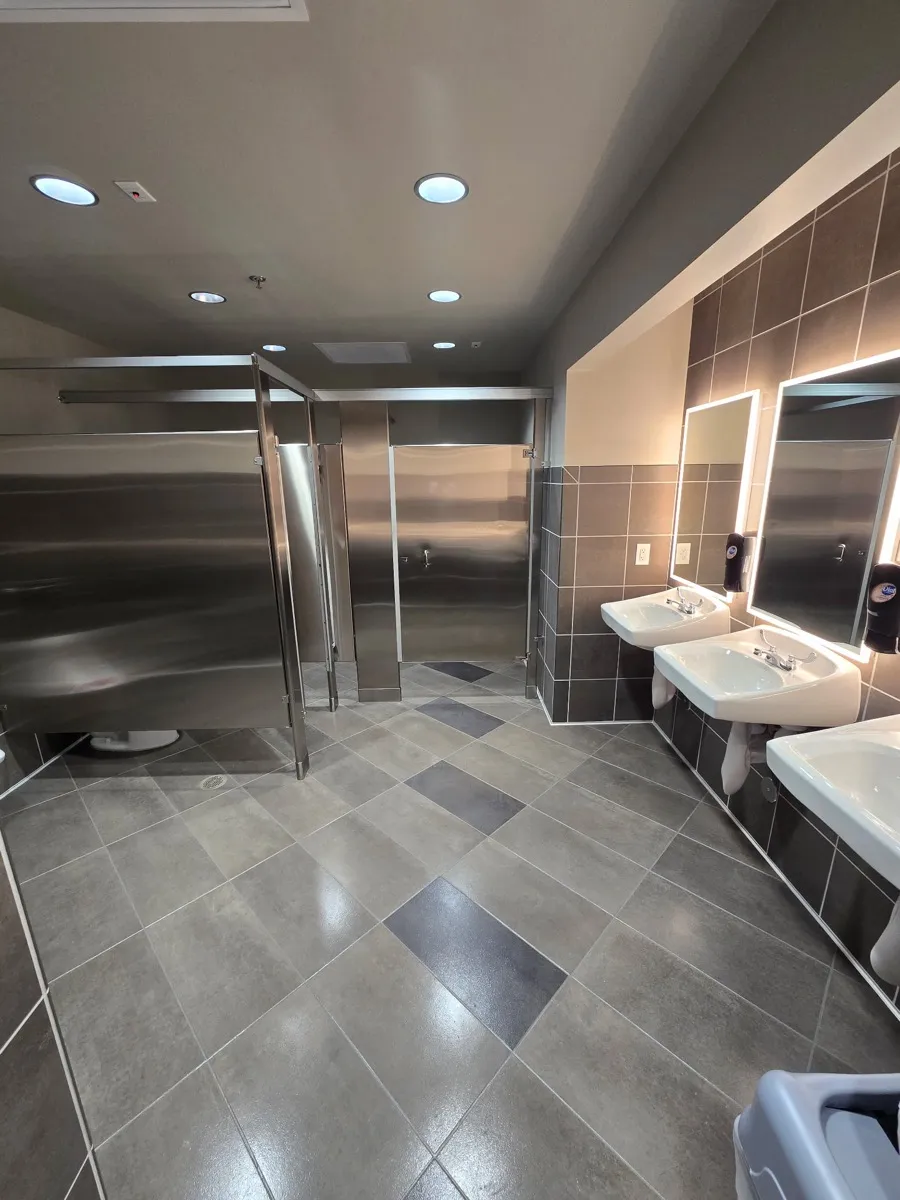Spotless commercial restroom cleaned by Busy B Groundskeeper in Las Vegas
