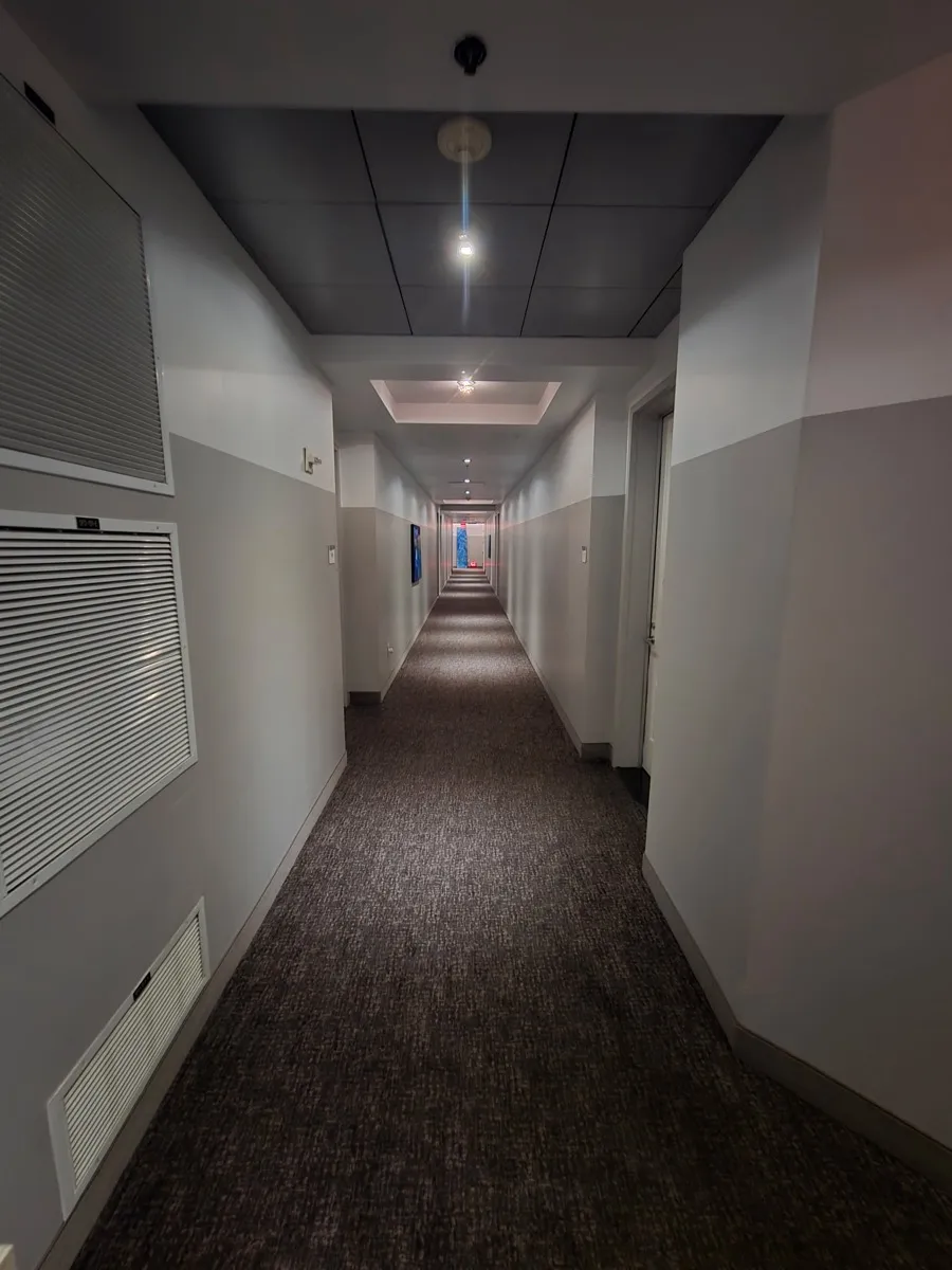 Property management hallway carpet cleaning